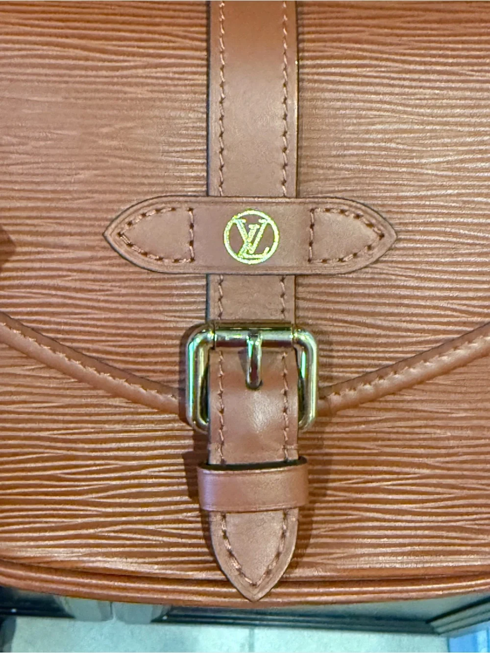 Louis Vuitton Cognac Saumur BB Epi Leather Crossbody